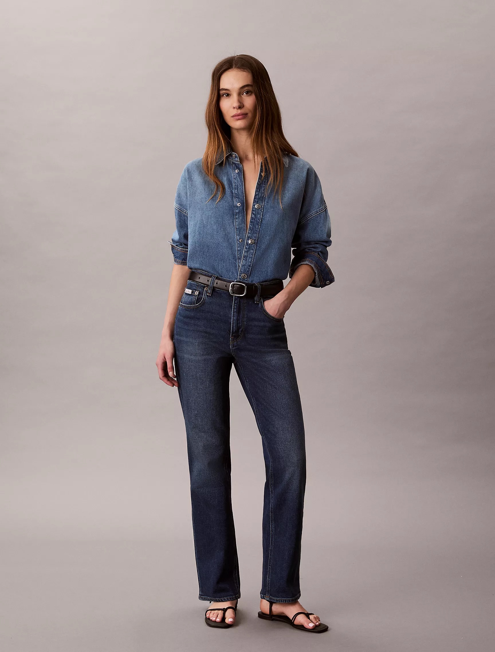 Calvin Klein, High Rise Straight Jeans