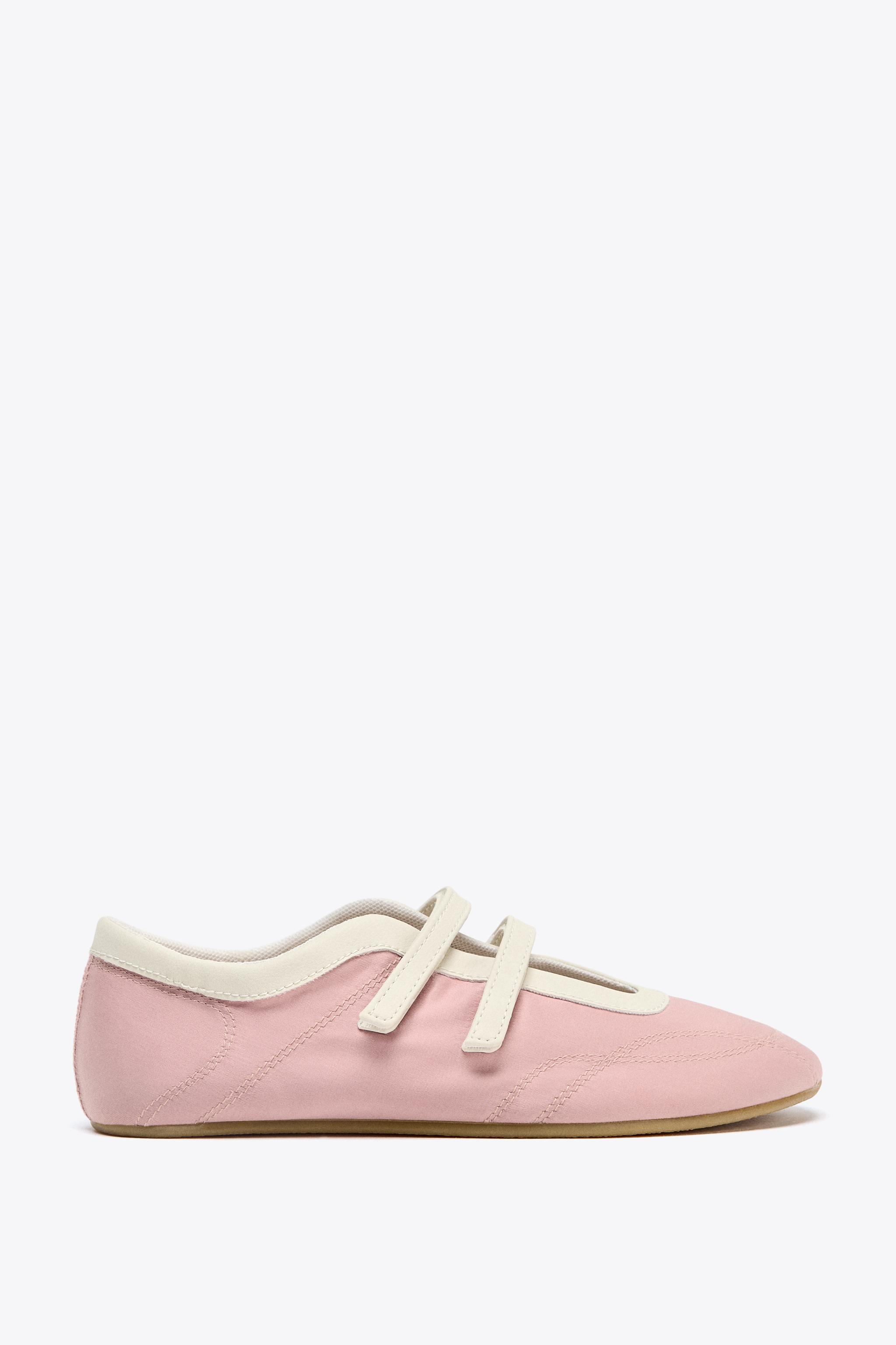 Satin Effect Stitched Ballet Flats