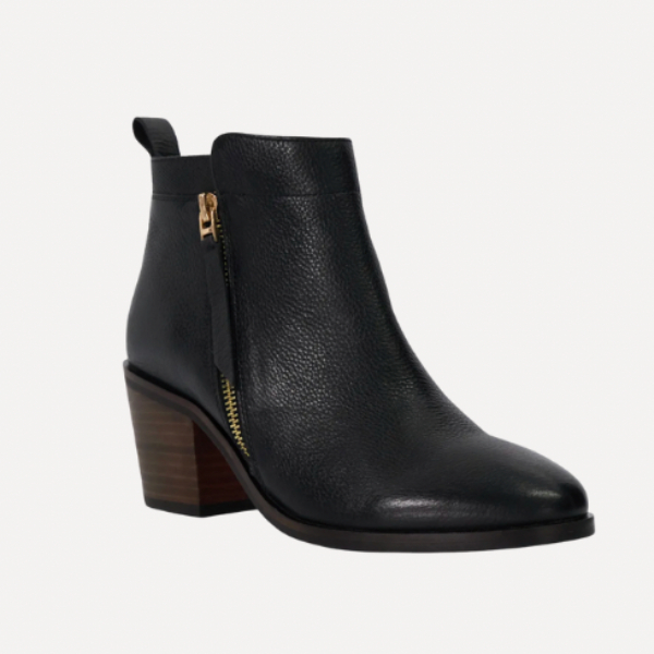 Block Heel Side Zip Boots