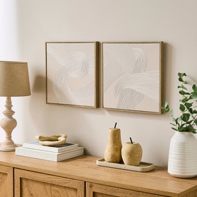 Set of 2 Rope Print Framed Canvases