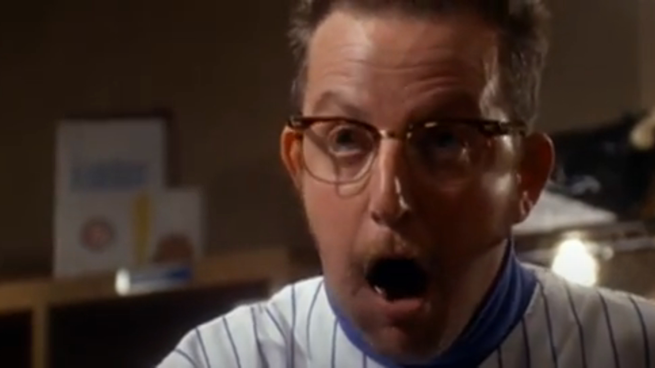 Daniel Stern makes a weird face in the locker room in Rookie of the Year.
