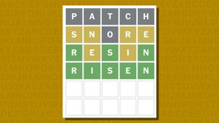 Wordle answer 1008 on a yellow background