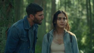 Melissa Barrera and Austin Stowell in Keep Breathing.