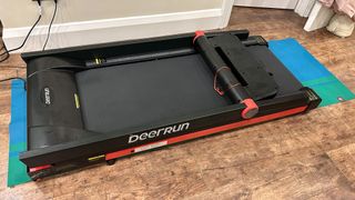 DeerRun A1 Pro treadmill folded for storage