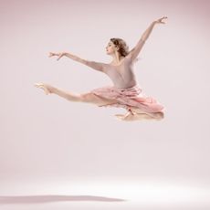 Athletic dance move, White, Ballet dancer, Dancer, Ballet, Ballet tutu, Pink, Footwear, Dance, Leg, 