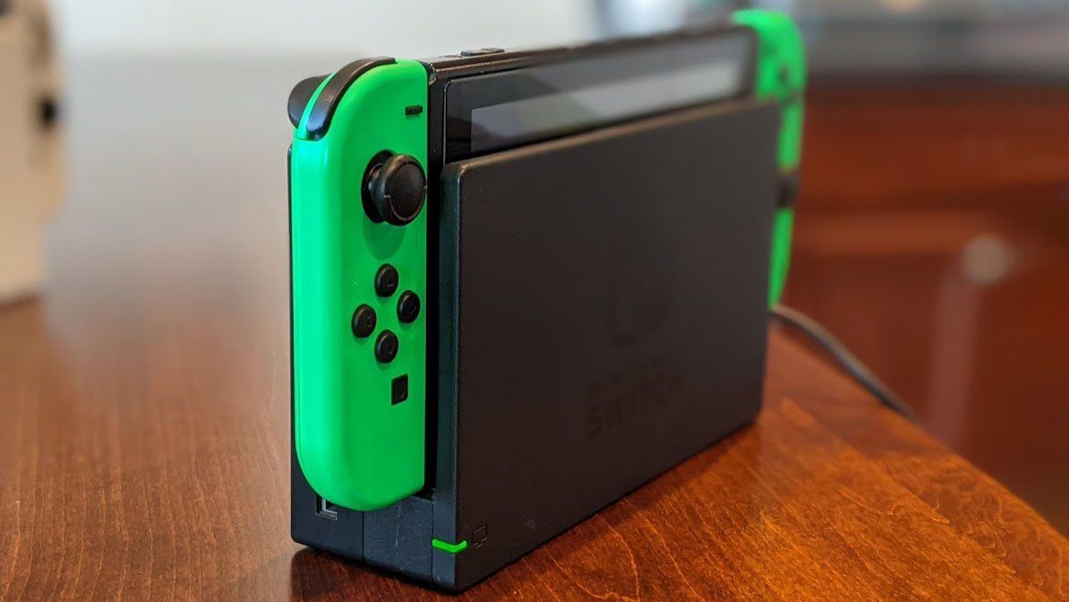 Nintendo Switch V2 In Dock Light On