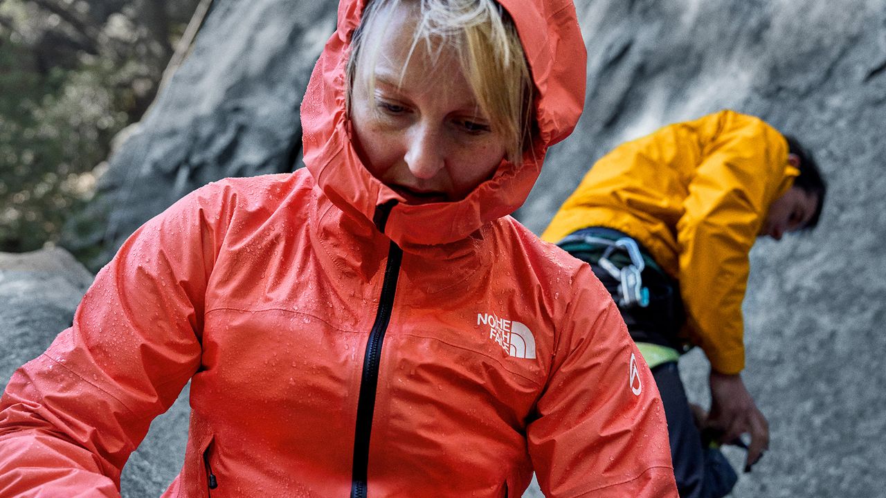 Climbers wearing The North Face FUTURELIGHT Summit Series Papsura Jackets