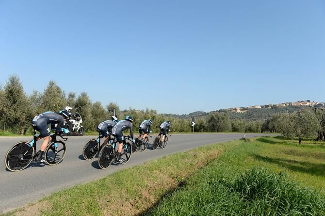 Team Sky rode into sixth place