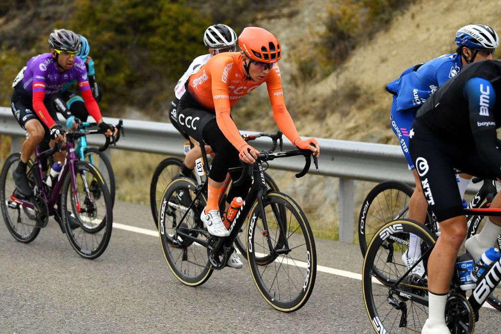 SALLENT DE GLLEGO SPAIN OCTOBER 25 Georg Zimmermann of Germany and CCC Team during the 75th Tour of Spain 2020 Stage 6 a 1464km stage from Biescas to Sallent de Gllego Aramn Formigal 1790m lavuelta LaVuelta20 La Vuelta on October 25 2020 in Sallent de Gllego Spain Photo by David RamosGetty Images