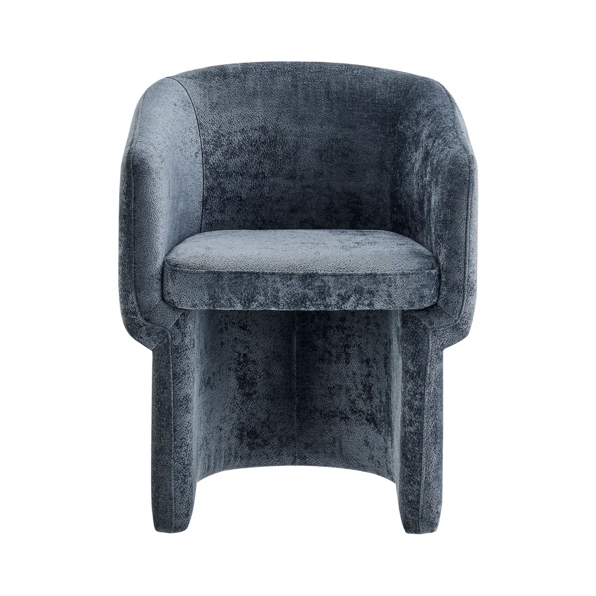 Blue velvet dining chair