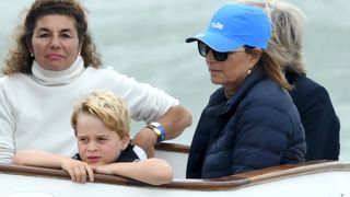 Prince George and Carole Middleton attend the King's Cup Regatta