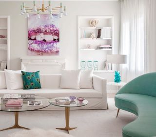 A small living room in pastels