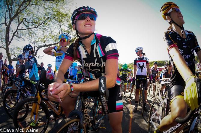 Gabby Durrin (Rapha Focus) has been smiling constantly since her wedding this past summer