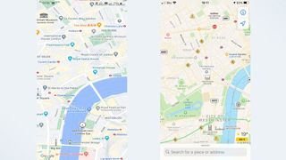 Google Maps vs. Apple Maps: map design comparison
