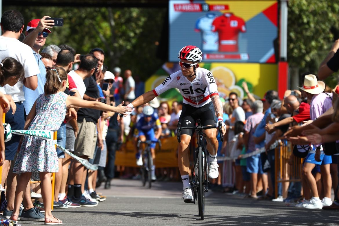 Michal Kwiatkowski greets the fans