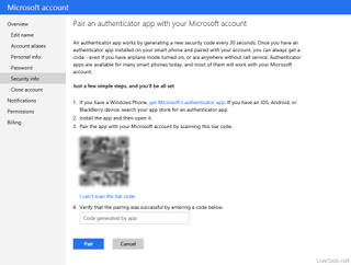 Microsoft 2-step Authentication