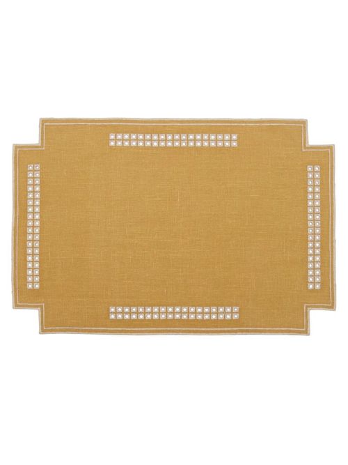 Eva Embroidered Linen Placemats, Set of 4