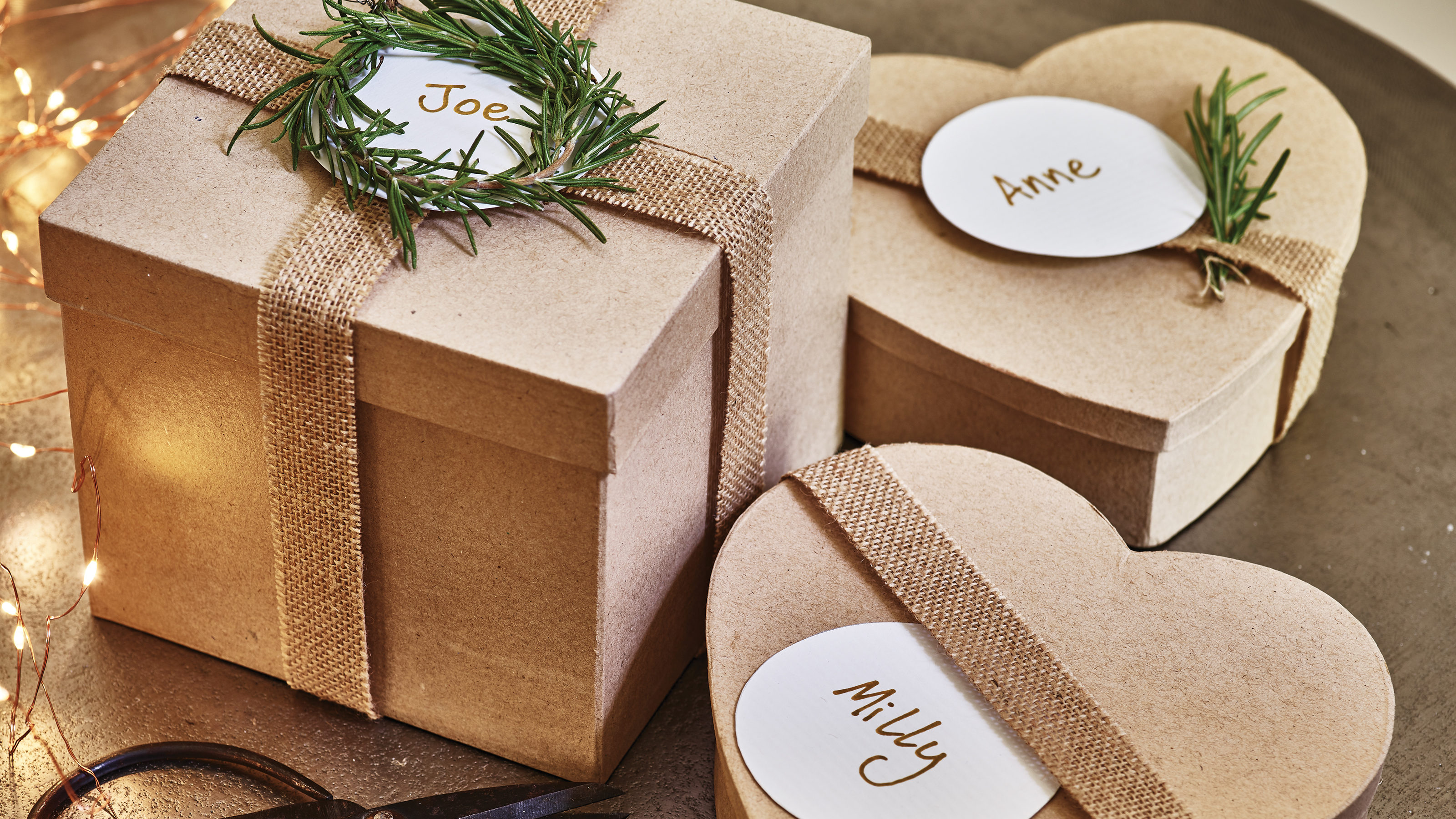 Gift Box Packaging Kraft Wrapping Paper Natural Twine Recycling Material  Stock Photo by ©pilipeichenko 325218244