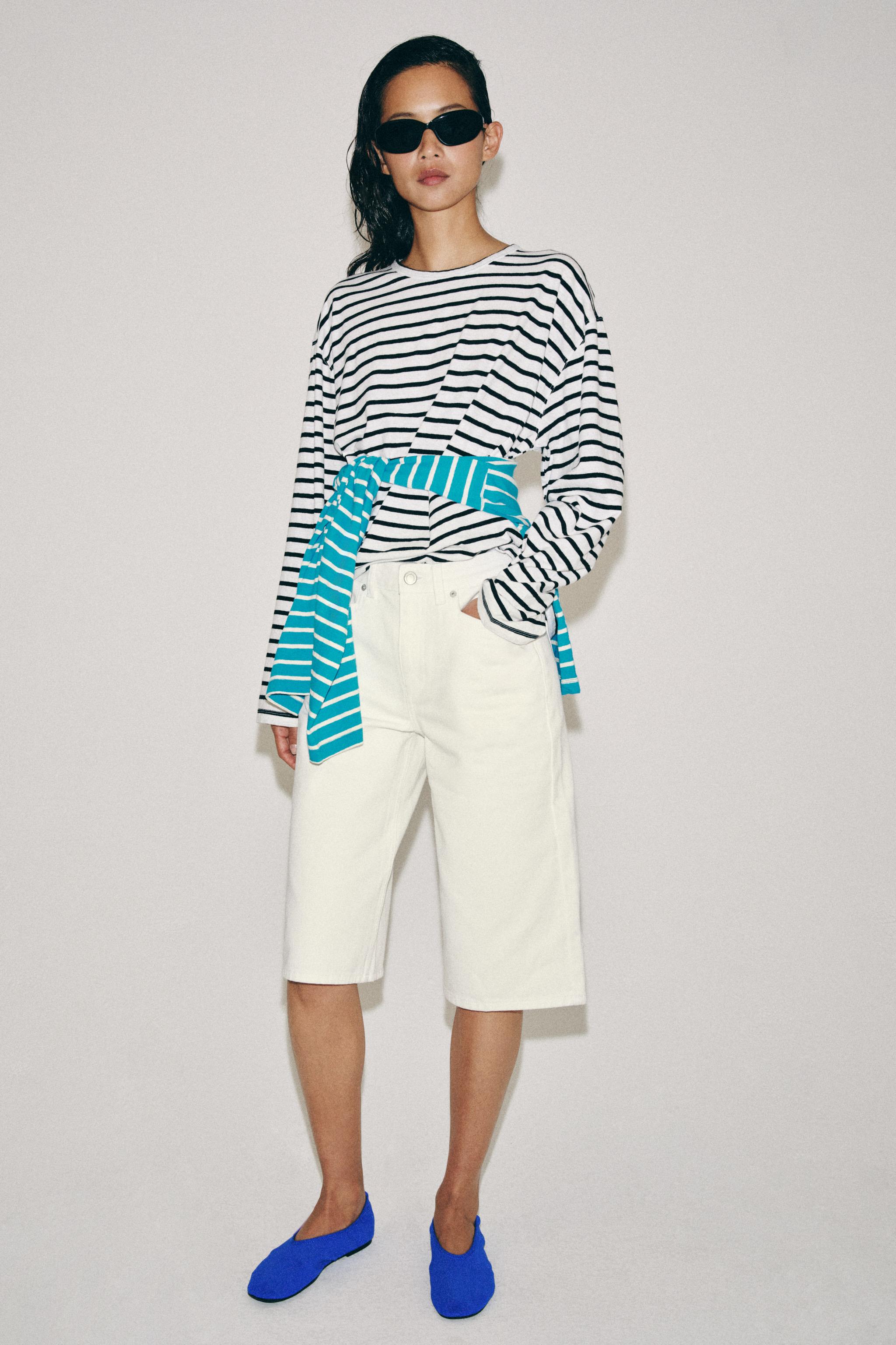 Striped Cotton and Linen T-Shirt