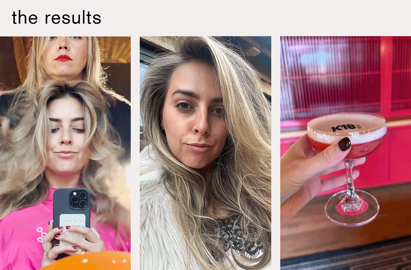 Shannon Lawlor after her K18 blow-dry