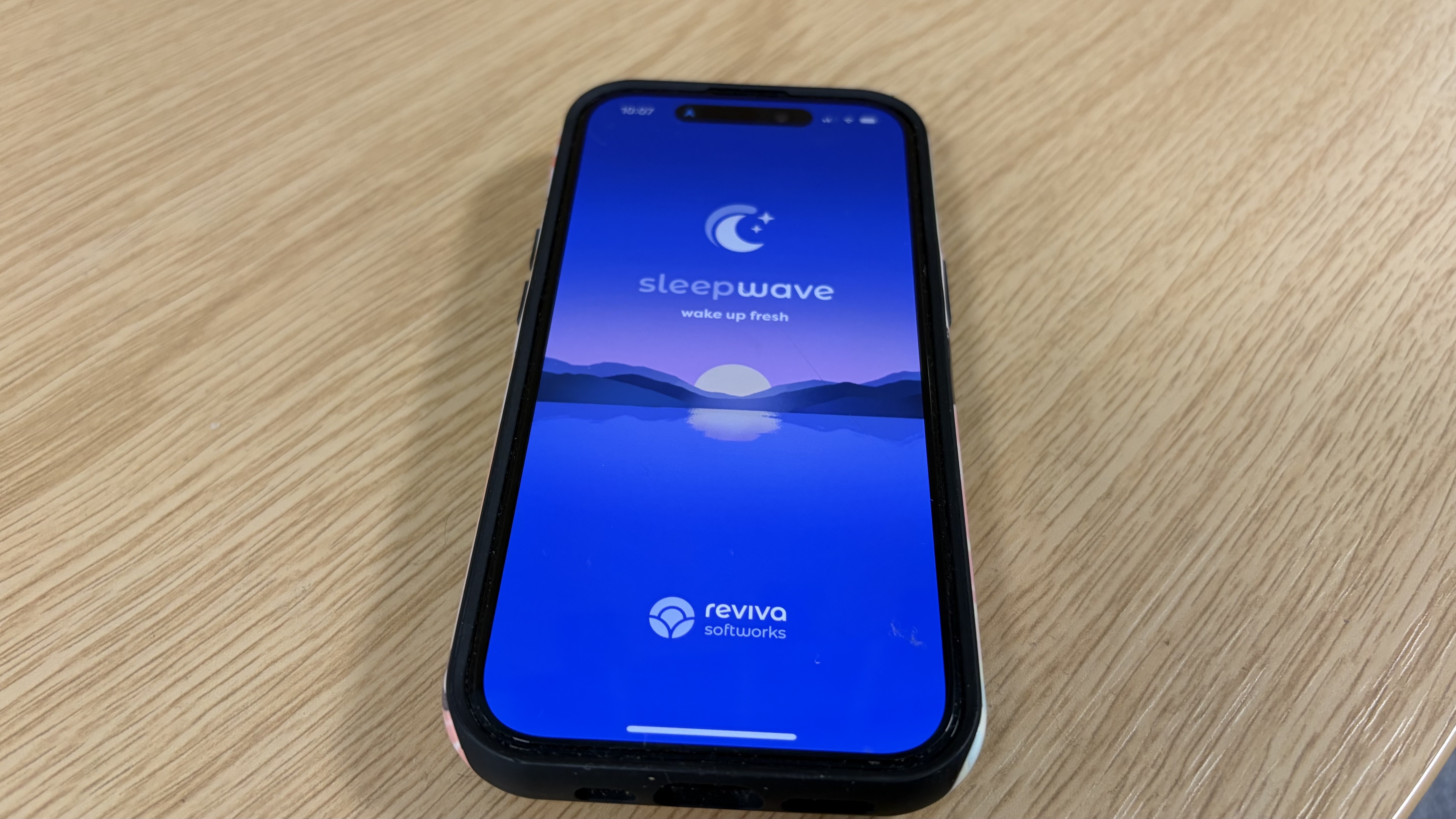 The opening page of the Sleepwave app on an iPhone 15.