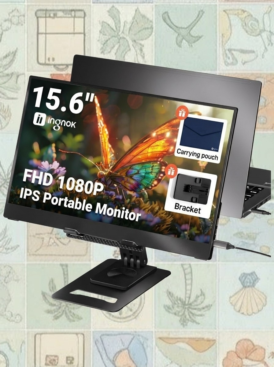 Ingnok Portable Monitor, Ultra Slim 15.6 Inch