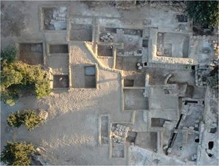 An aerial view of the Ramat Rahel site, where the gardens were discovered.
