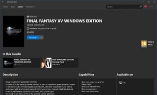 Square Enix has chosen to release Final Fantasy XV on the Microsoft Store – an unusual move for major publishers.