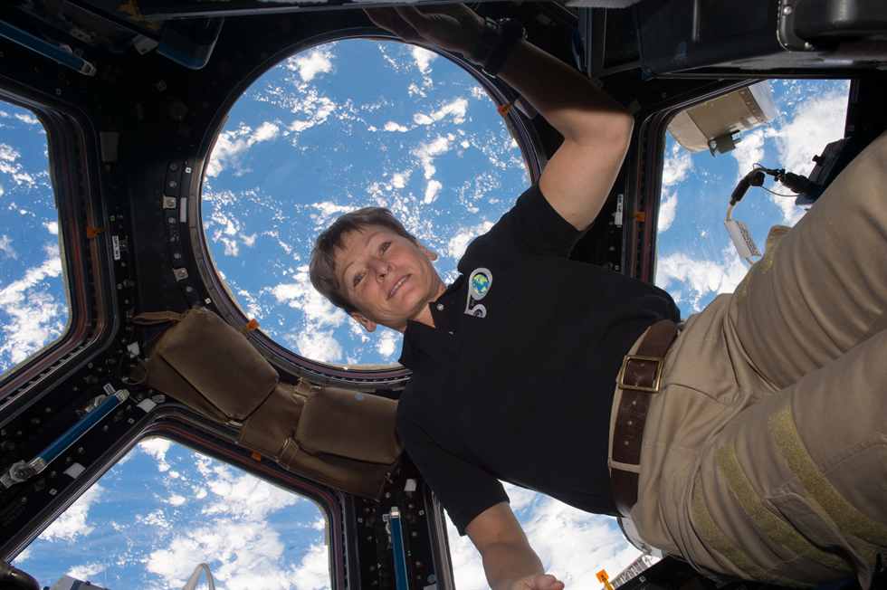 Astronaut Peggy Whitson at the International Space Station in 2016.