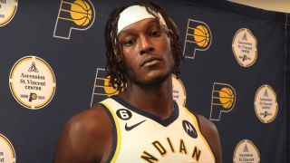Myles Turner during Indiana Pacers Media Day 2022