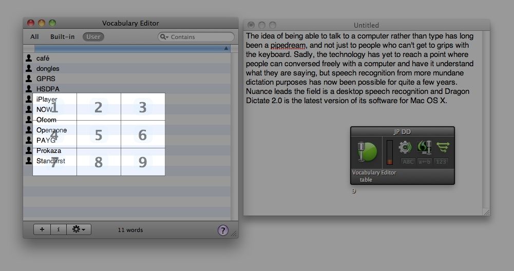 Dragon Dictate 2.0 offers full control over Mac OS X too, along with voice-controlled mouse movement, either by &ldquo;move mouse l