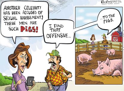 Political cartoon U.S. sexual harassment pigs