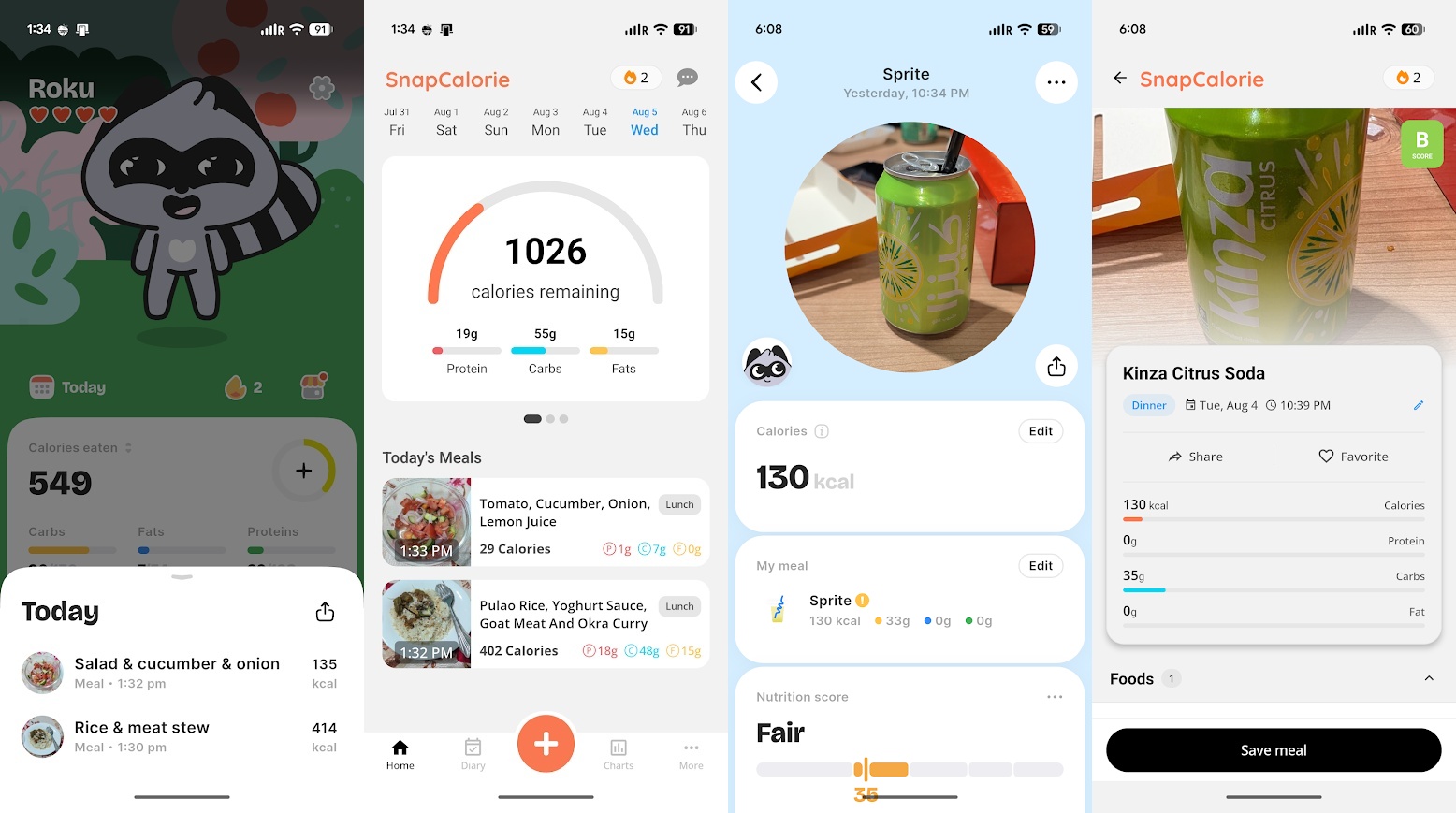 BitePal vs. SnapCalorie AI calorie tracking