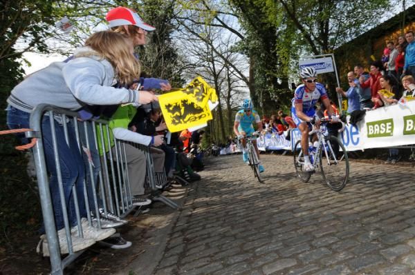 Simon Clarke of Astana was in the picture for a moment