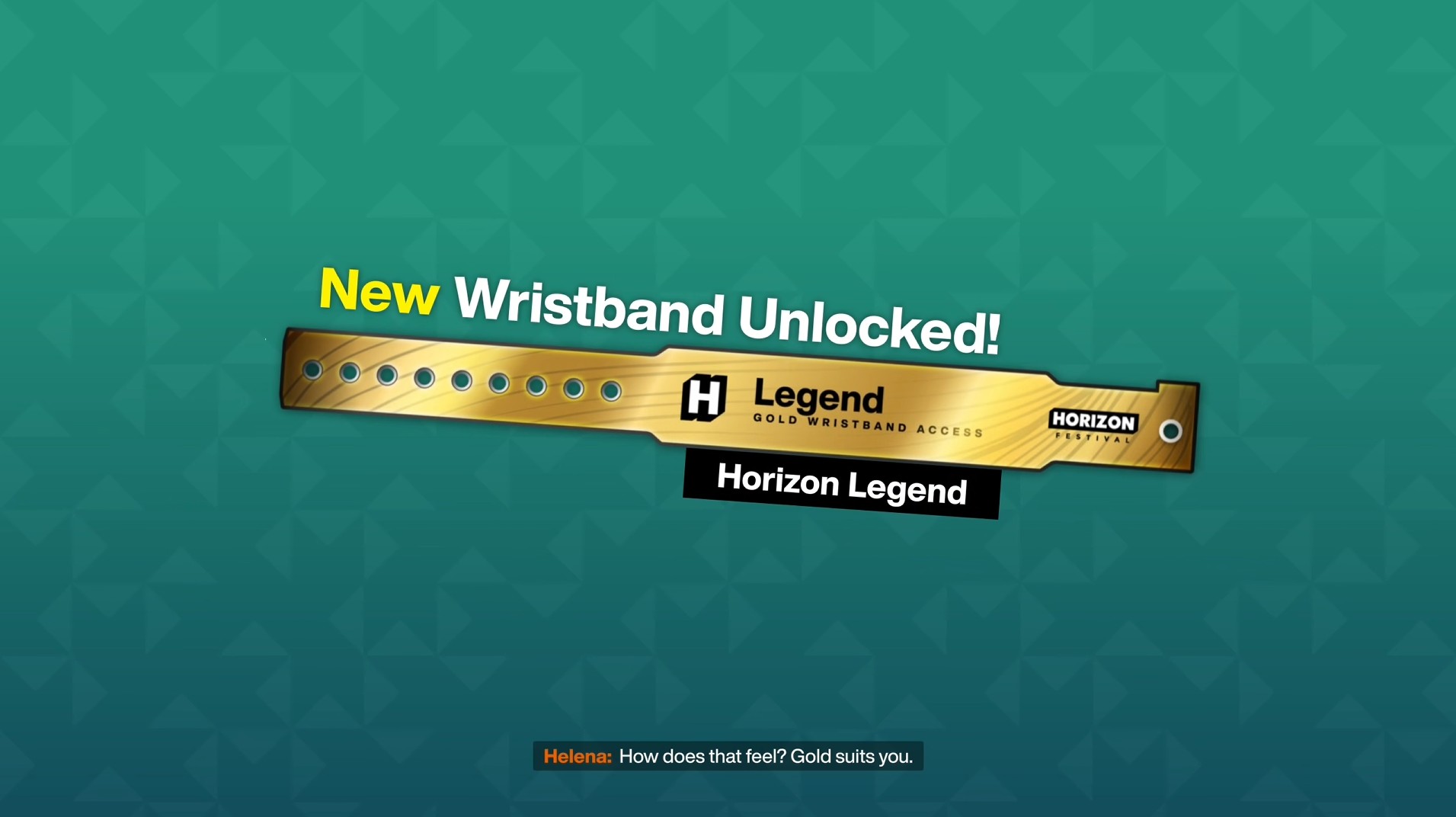 An image of the gold wristband being unlocked in Forza Horizon 6 signifying status as a Horizon Legend.