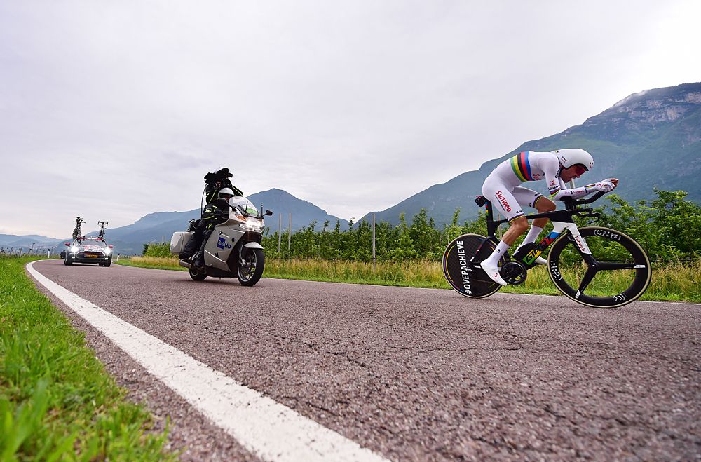 Tom Dumoulin (Sunweb) during the stage 16 time trial at the Giro d'Italia