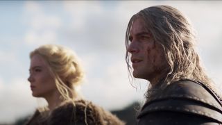 Freya Allen and Henry Cavill in The Witcher