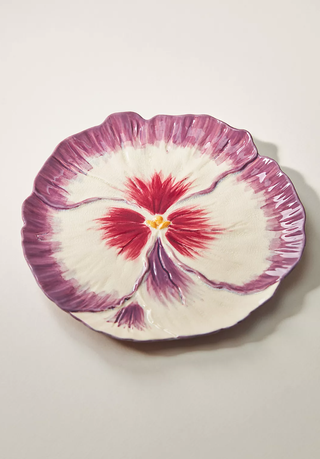 textured floral side plate 