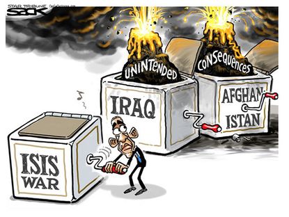 Obama cartoon U.S. world Iraq ISIS