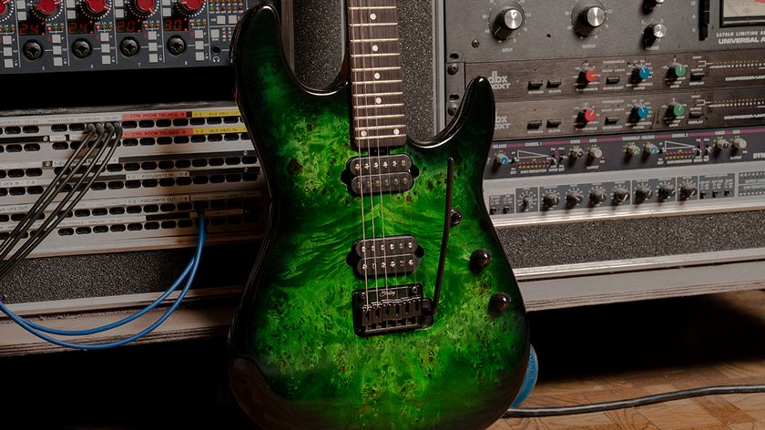 Sterling By Music Man Jason Richardson Cutlass: available in six or seven-string variants, both in a Kokiri Forest trans-green finish, this is a more affordable take on Richardson's high-performance electric.