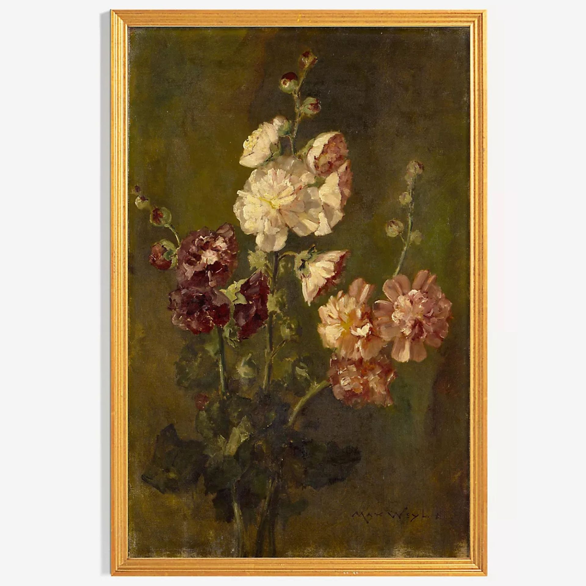 Art Patron Hollyhocks Wall Art