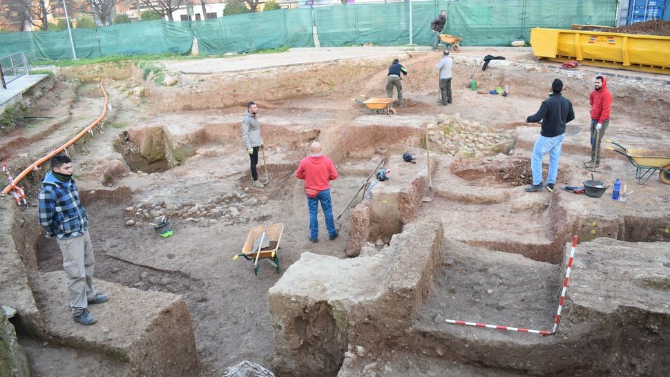 The site of the ancient fortified village excavated by archaeologists.