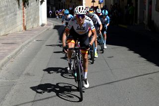 Mavi Garcia leading the peloton in Spain