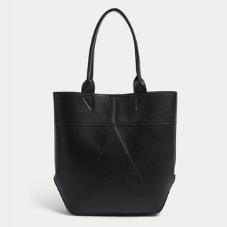 M&S black Faux Leather Shopper