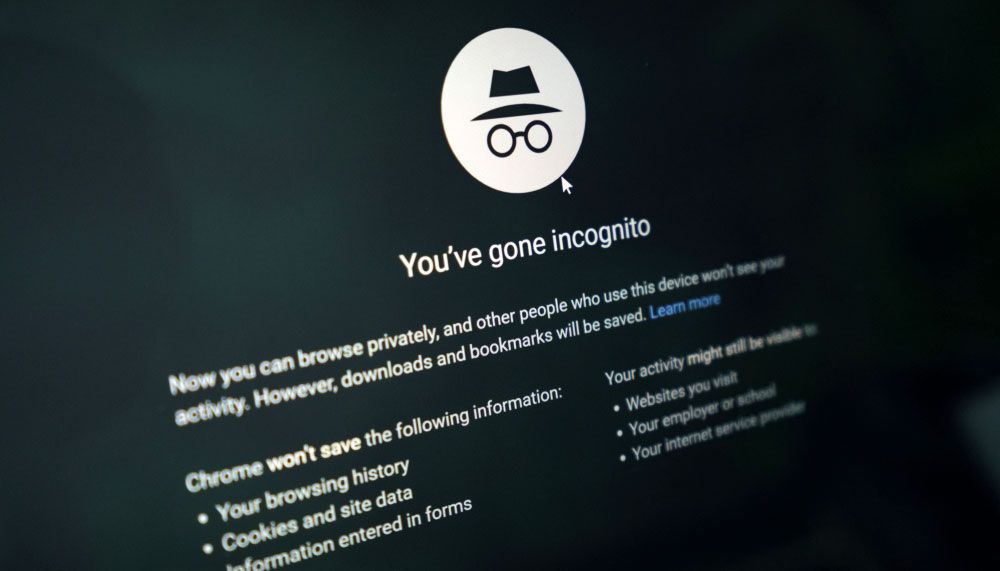 A screenshot of the opening page of Chrome&#039;s Incognito Mode.