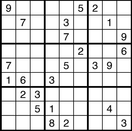 An unsolved sudoku.