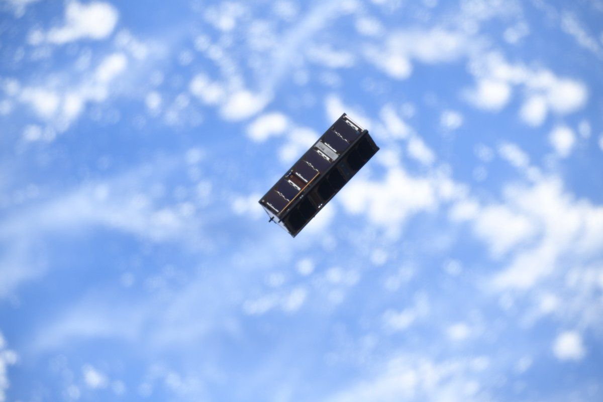 The three Cubesats being released into low Earth orbit