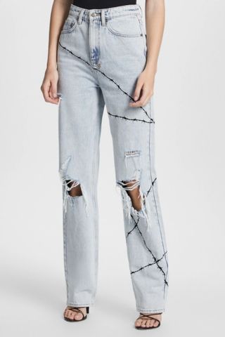 jeans with black stich design