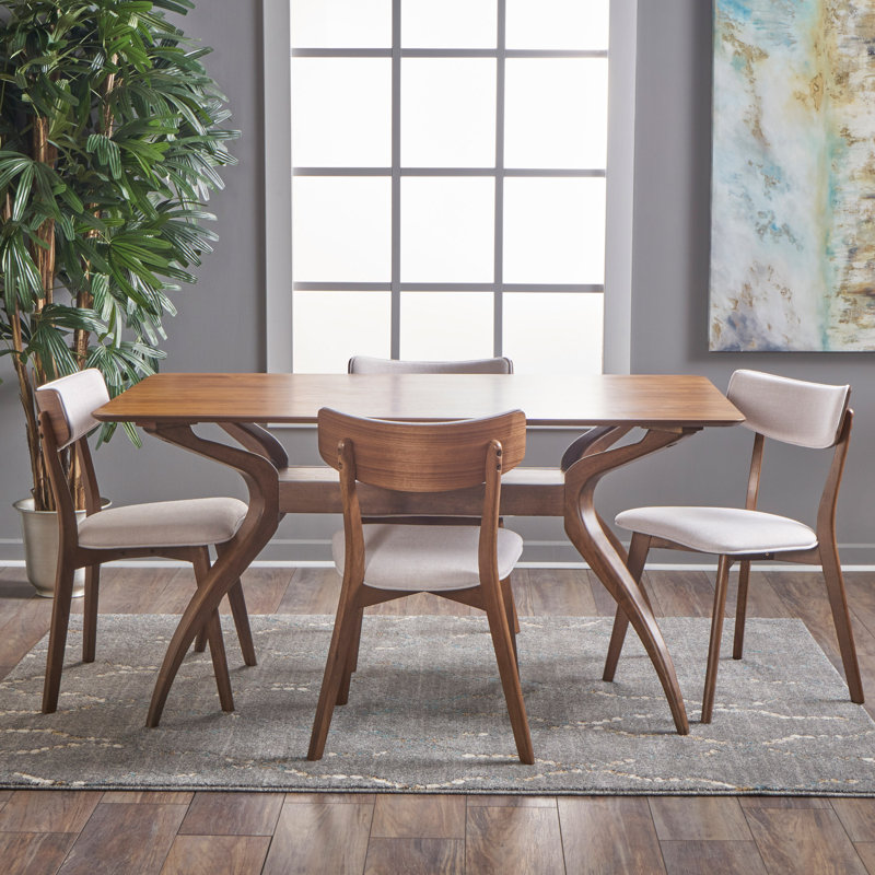 George Oliver Bryona 4 - Person Solid Wood Dining Set &amp;amp; Reviews | Wayfair