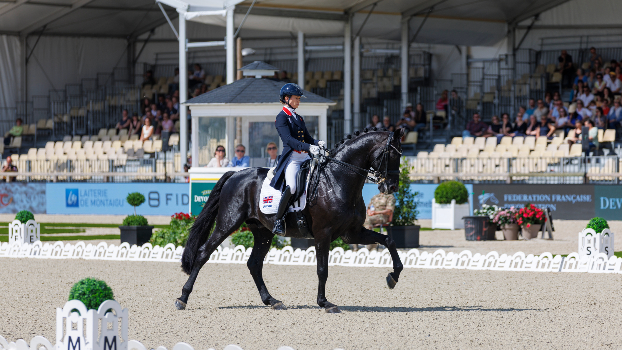 Charlotte Fry and Glamourdale were second individually as Britain finished second in the FEI Dressage Nations Cup at Fontainebleau.